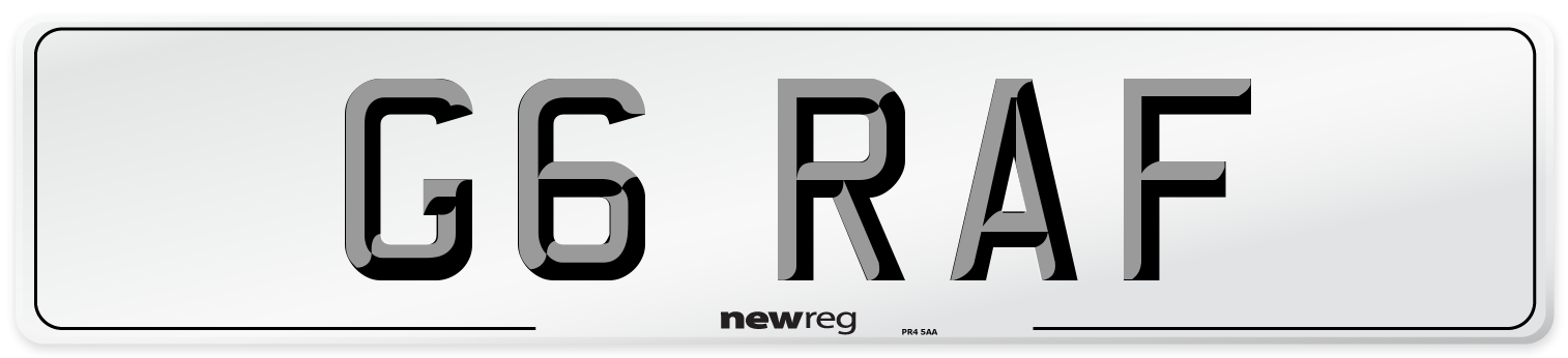 G6 RAF Number Plate from New Reg